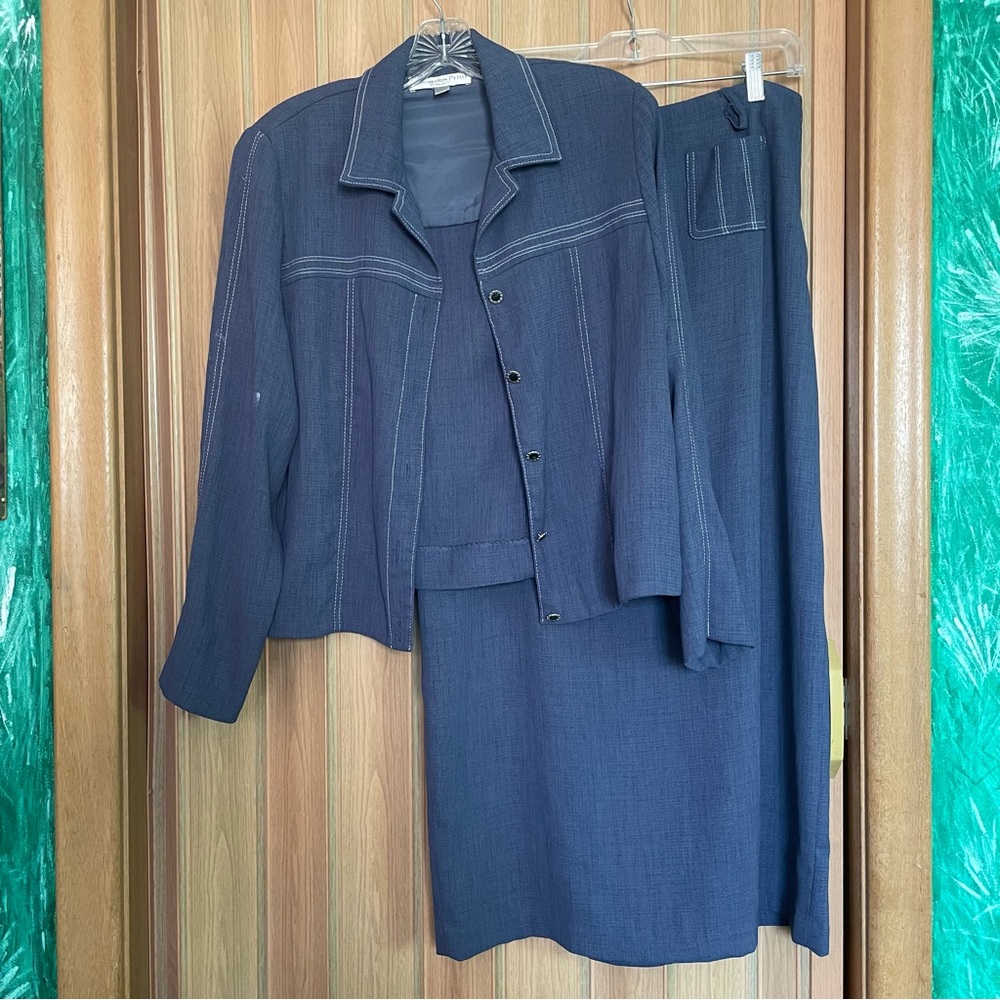 Conrad C Proportion Petite 2 Piece Blazer and Long Skirt
